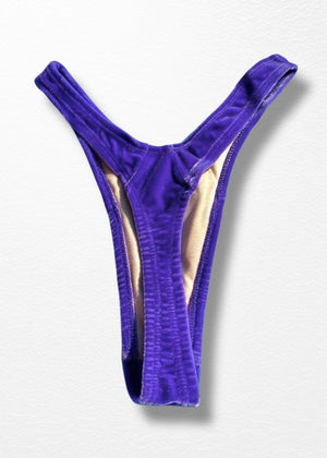 90s Velvet Thong Bikini Bottom – Black or Purple Deadstock Vintage