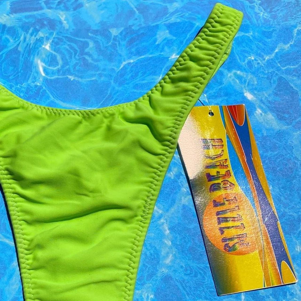 
                  
                    90’s Large Thong Bikini Bottom | Lime Green
                  
                