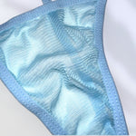 Baby-Blue Sheer Mesh G-String Thong Panty Y2K Valentines Lingerie - Dainty Coquette