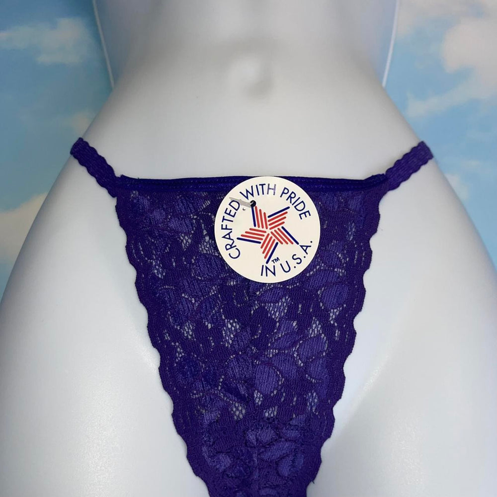 
                      
                        90's Eyelash Lace String Thong Panty | Orchid Purple
                      
                    