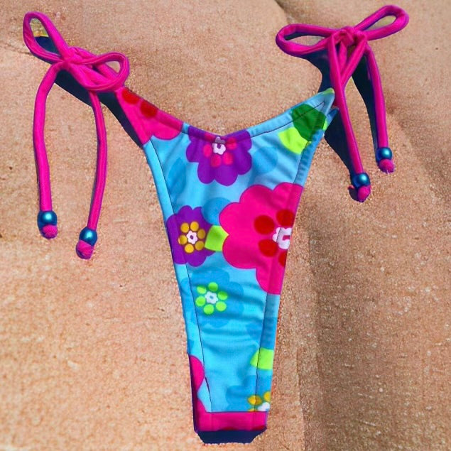 Flower Power Tie Side Bikini Bottom | Denali Brand