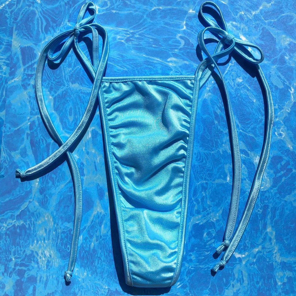 
                      
                        Y2K Tie Side Thong Bikini Bottom | Pastel Blue
                      
                    