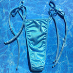 Y2K Tie Side Thong Bikini Bottom | Pastel Blue