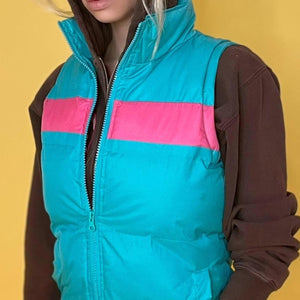 
                
                    Load image into Gallery viewer, Y2K Sporty Barbie Puffer Vest
                
            