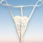 90's Skimpy Sheer G-String Thong Panty | White Lace