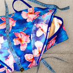 90's Medium Retro Low Rise Swimsuit Bottom, Large Push Up U-Wire Bikini Bra Top Matching Set | Vintage Coquette Hawaii