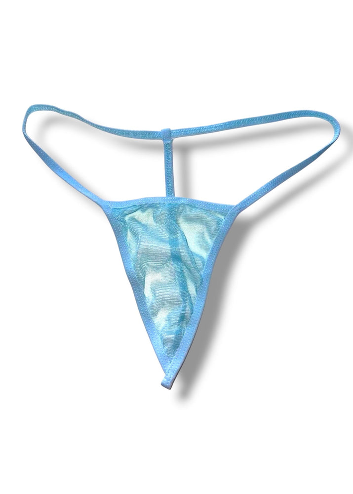 Baby Blue Sheer Mesh G-String Panty | Y2K Deadstock Vintage Lingerie | Coquette