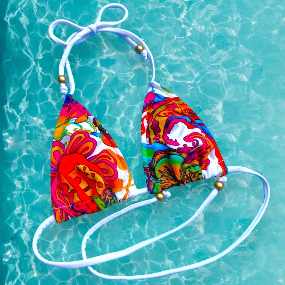 
                      
                        Psychedelic Paisley Skimpy Slide Triangle Bikini Top | Denali Brand
                      
                    