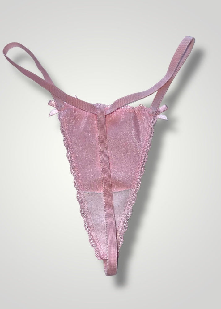 90s High-Leg Dainty Thong-Panty Lace Trim “One Size” Regular & Plus, G-String | USA-Made Deadstock