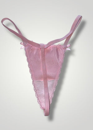 90s High-Leg Dainty Thong-Panty Lace Trim “One Size” Regular & Plus, G-String | USA-Made Deadstock