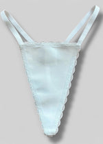 90s High-Leg Black, White Dainty Thong-Panty Lace Trim “One Size” Regular | USA-Made