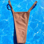 Y2K Skimpy O-Ring Thong Bikini Bottom | Boho Beige