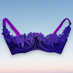 90's Embroidered Cutout Bra Top | Orchid Purple