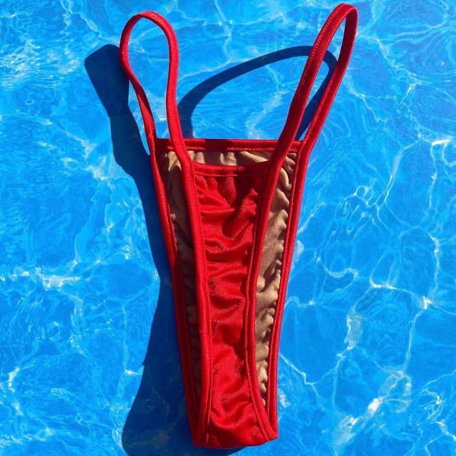 
                      
                        Strappy Skimpy Thong Bikini Bottom | Red Hot
                      
                    