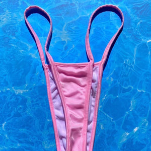 Y2K Skimpy Strappy Thong Bikini Bottom | Pastel Pink Glam