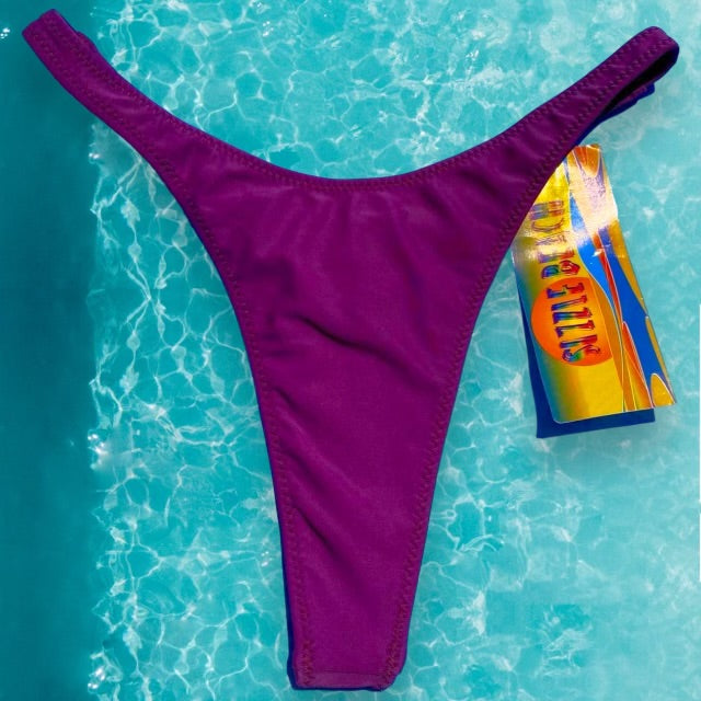 90’s Medium Thong Bikini Bottom | Plum