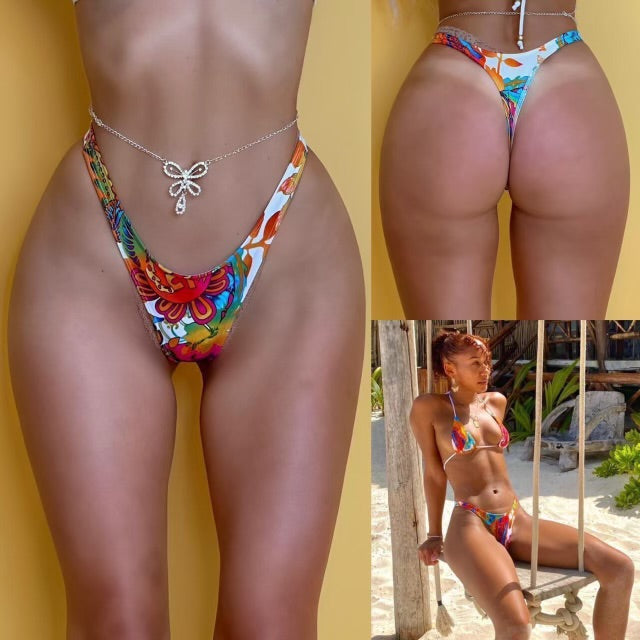 Psychedelic Paisley Skimpy Thong Bikini Bottom | Denali Brand