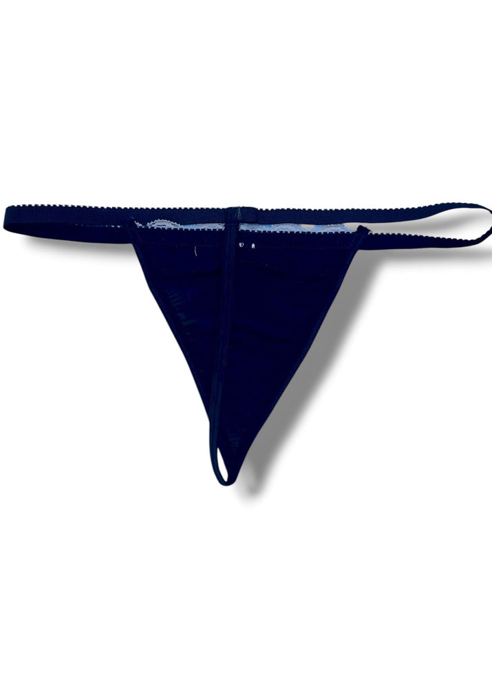 Y2K Black Satin & Pink Lace Thong | Valentine Coquette Gift | Deadstock Vintage