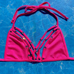 Y2K Diamanté Strappy Skimpy Bikini Top | Barbie Pink