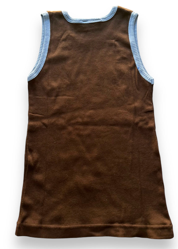 Y2K Graphic Ringer Baby Tank Boy Beater in Espresso | Coquette Vintage Deadstock