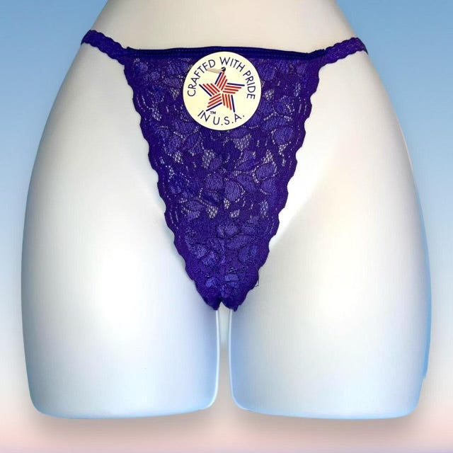 
                      
                        90's Eyelash Lace String Thong Panty | Orchid Purple
                      
                    