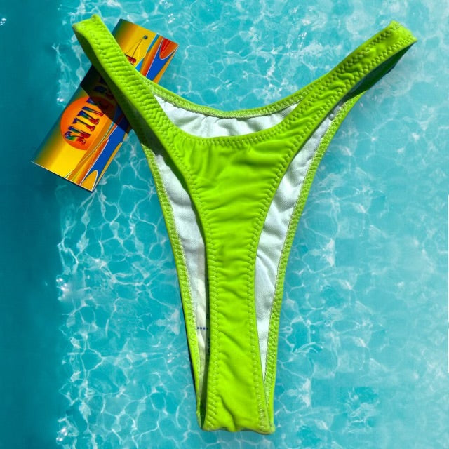 90’s Thong  Bikini Bottom | Lime Green