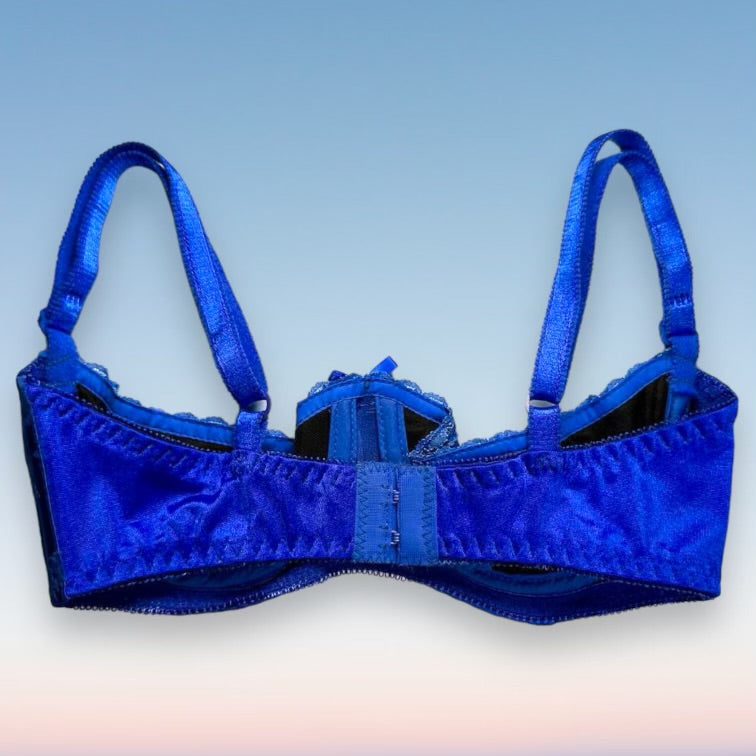 
                      
                        90's Embroidered Cutout Bra | Cobalt Blue
                      
                    