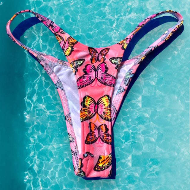 Pink Butterfly Skimpy Bikini Bottom | Denali Brand