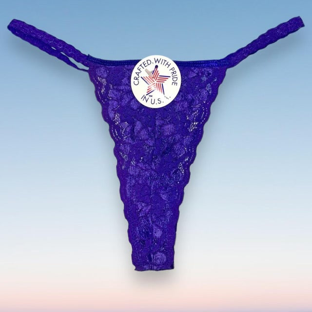 
                      
                        90's Eyelash Lace String Thong Panty | Orchid Purple
                      
                    