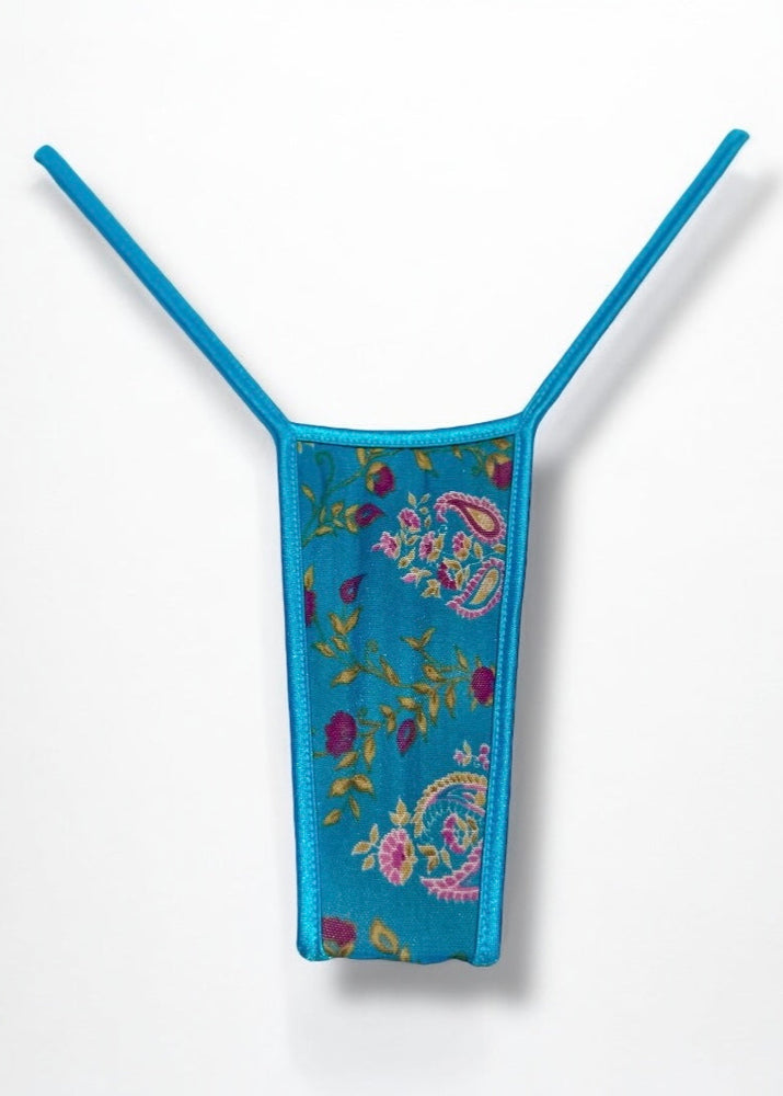 Y2K T-String Thong Bikini Bottom – Lace & Mesh Deadstock Vintage S/M