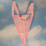 90's Satin G-String Panty | Pastel Pink Shimmer