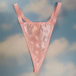 90's Satin G-String Panty | Pastel Pink Shimmer