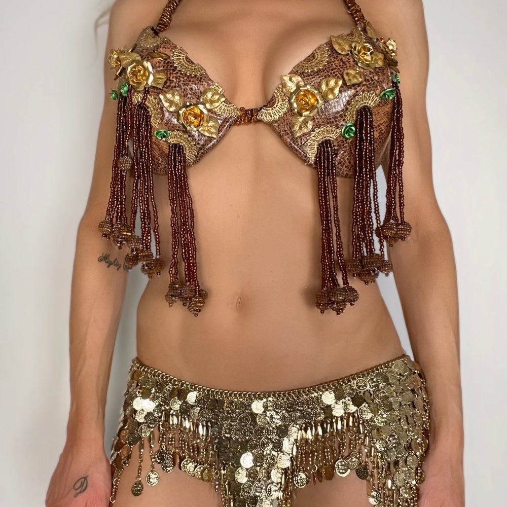 
                      
                        Warrior Princess Handmade Vintage Belly Dance Bra Top | Boho Steampunk Festival Style
                      
                    