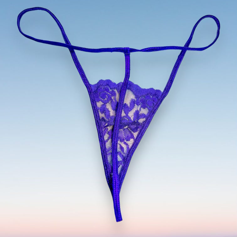 90's Skimpy Sheer G-String Thong Panty | Orchid Purple Lace