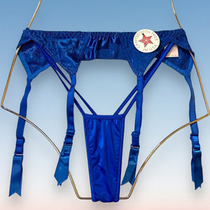 Y2K Skimpy Strappy G-string Thong Bikini Bottom | Cobalt Blue