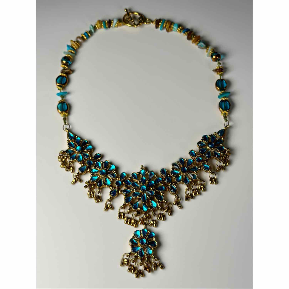 Antique Turquoise Stone Statement Necklace |  Denali Brand