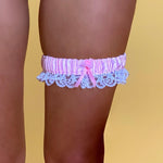 Pink Satin Thigh-Garter Band