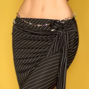 Slinky Pinstripe Midi Skirt