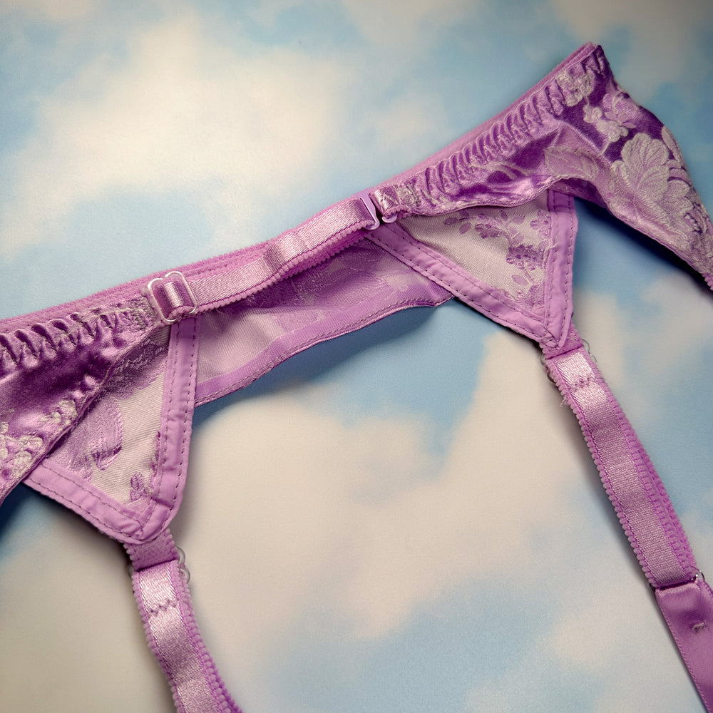 
                      
                        90’s Satin Garter Belt | Embroidered Pastel Lilac
                      
                    