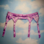90’s Satin Garter Belt | Embroidered Pastel Lilac