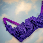 90's Embroidered Cutout Bra Top | Orchid Purple