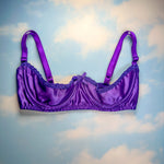 90's Shimmer Satin Cupless Bra | Orchid Purple
