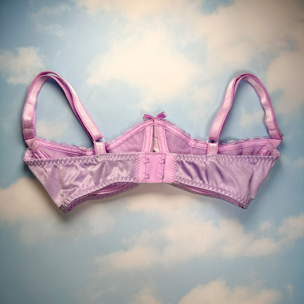 
                      
                        90's Embroidered Cutout Bra Top | Pastel Lilac Shimmer
                      
                    