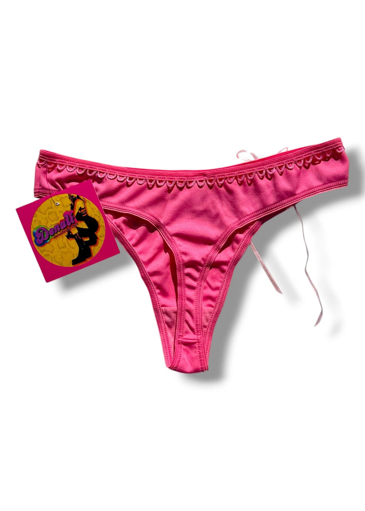 Y2K Lace-Up Thong Panty | Coquette Valentine Gift | Satin Ribbon Deadstock Vintage