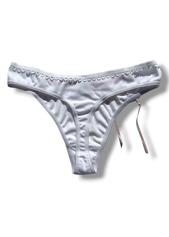 Y2K Lace-Up Thong Panty | Coquette Valentine Gift | Satin Ribbon Deadstock Vintage