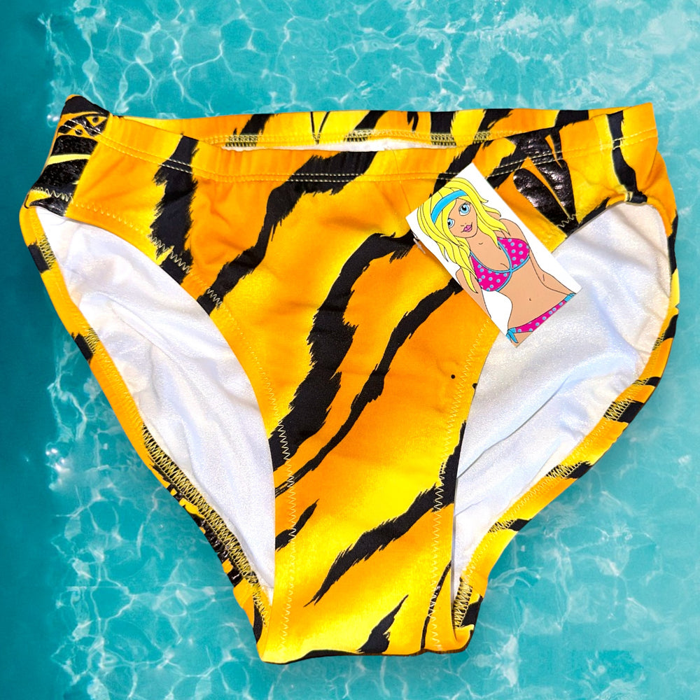 
                      
                        90's Mid Rise Brief Retro Swimsuit Bottom | Tiger's Eye
                      
                    