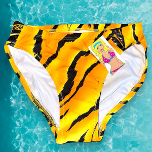 90's Mid Rise Brief Retro Swimsuit Bottom | Tiger's Eye