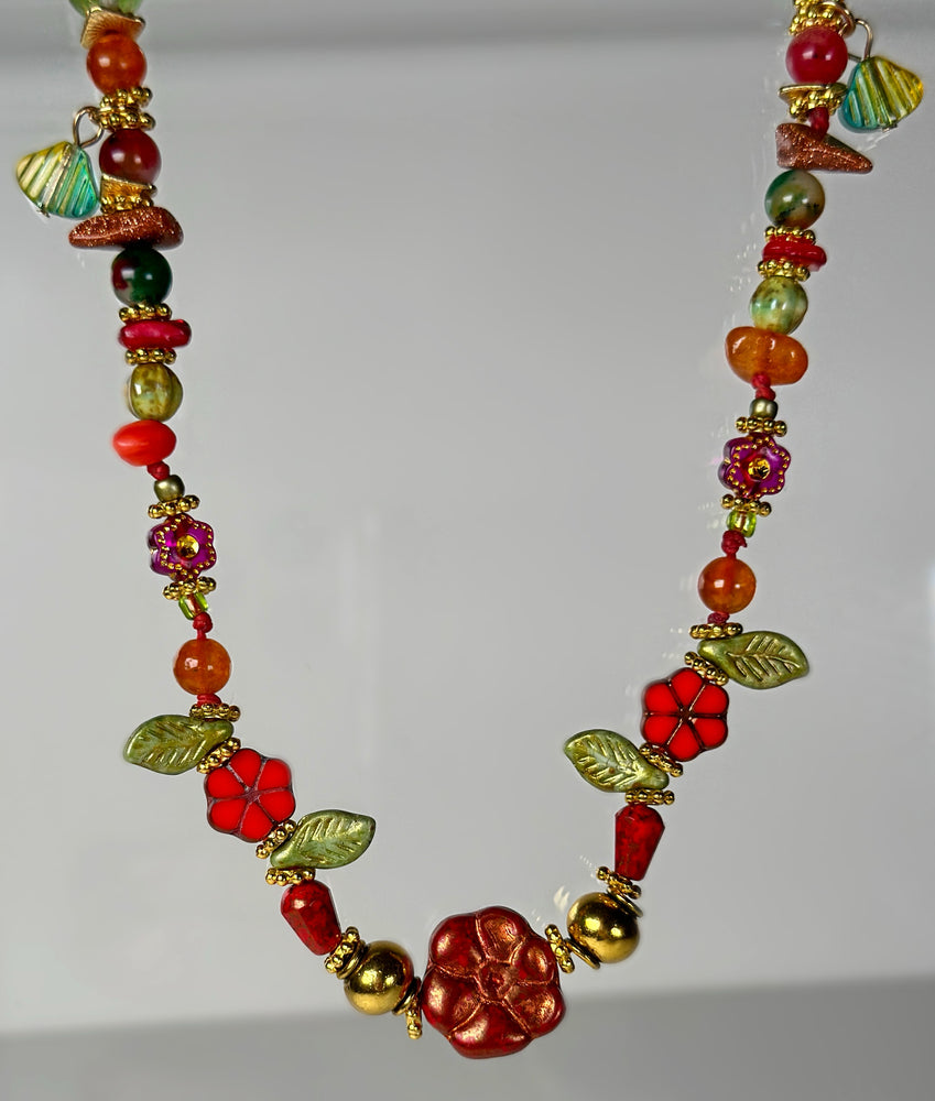 Tropical Floral Stone Choker Necklace |  Denali Brand