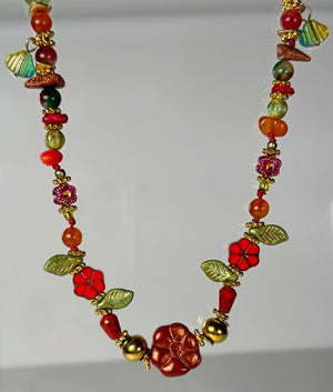 Tropical Floral Stone Choker Necklace |  Denali Brand