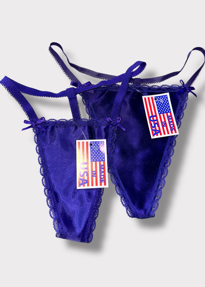 90s High-Leg Dainty Thong-Panty Lace Trim “One Size” Regular & Plus, G-String | USA-Made Deadstock